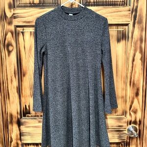 Gray Long Sleeve Knit Dress